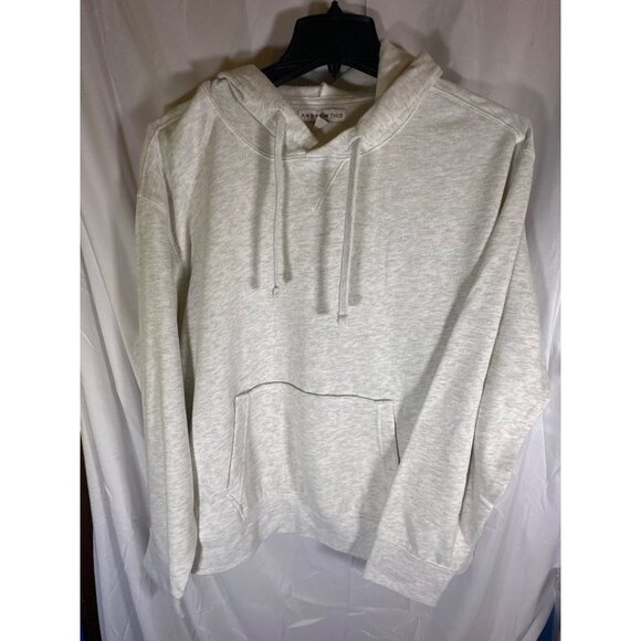 And Now This Mens Fleece Pullover Hoodie, Oatmeal, Size L, NWT - Picture 2 of 5
